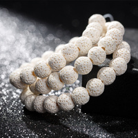 Diffuseur d'huiles essentielles en pierre de lave colorée, perles rondes de 8 mm pour la fabrication de bijoux, 15 pouces