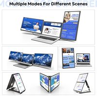 Écran d'extension d'ordinateur portable 15,6 pouces FHD 1080P IPS, double/triple moniteur 235 °   Écran rotatif détachable Plug & Play pour ordinateurs portables