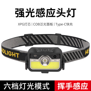 Lampe frontale Skywolfeye XPG COB 2000mAh rechargeable, réglable, pour course à pied, pêche et activités de plein air - Product Image 4