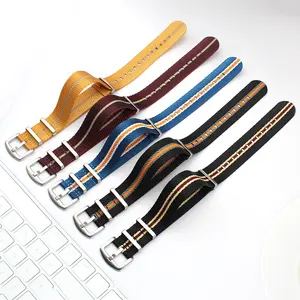 Usine en gros une pièce de bracelets de montre en nylon 18mm 20mm 22mm bracelets de montre en nylon sergé avec boucle lourde G10 - Product Image 1