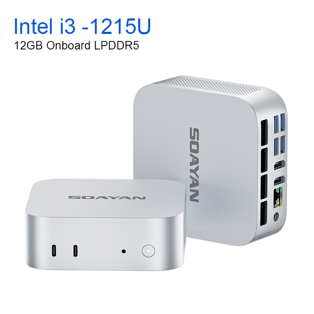 Factory Direct Intel i3-1215U CPU Mini PC 6 Core 12GB LPDDR5 M.2 SSD Business Office Minir Laptop Compute Gamer Pc windows 11
