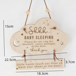 Nicro nouveau Design nuage en forme <span class=keywords><strong>de</strong></span> bébé dormir étiquettes suspendues pour pépinière <span class=keywords><strong>maternelle</strong></span> enfants chambre porte en bois signes bouton décoration - Product Image 4