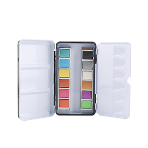 Custom artisti di qualità 12 24 36 metallizzato solido colore dell'<span class=keywords><strong>acqua</strong></span> Set di acquerello perlescente portatile <span class=keywords><strong>In</strong></span> scatola di latta - Product Image 6