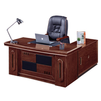 Bureau de direction en forme de L en MDF avec design traditionnel et fonction extensible pour usage commercial