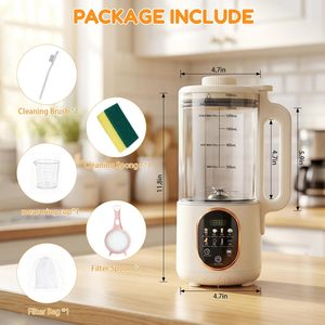 Licuadora Eléctrica Portátil para el Hogar, Licuadora Digital Automática para Preparar Alimentos para Bebés, Procesador de Alimentos, Electrodoméstico - Product Image 3
