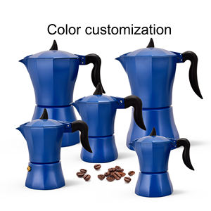 Personalizado Pezzetti Ital <span class=keywords><strong>Express</strong></span> aluminio <span class=keywords><strong>Moka</strong></span> Pot estufa superior azul <span class=keywords><strong>cafetera</strong></span> para Espresso italiano para cocina de Gas herramientas - Product Image 5