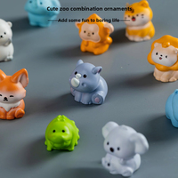 Miniatures créatives en résine sur le thème des animaux pour micro-paysages, figurines DIY de lapin et de tigre, décorations pour zoo forestier