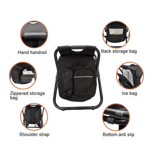 Ghế Gấp Cắm Trại Câu Cá Ngoài Trời Bãi Biển Ba Lô Ghế Đẩu Bãi Biển Với Túi Lạnh Ghế Dã Ngoại - Product Image 3