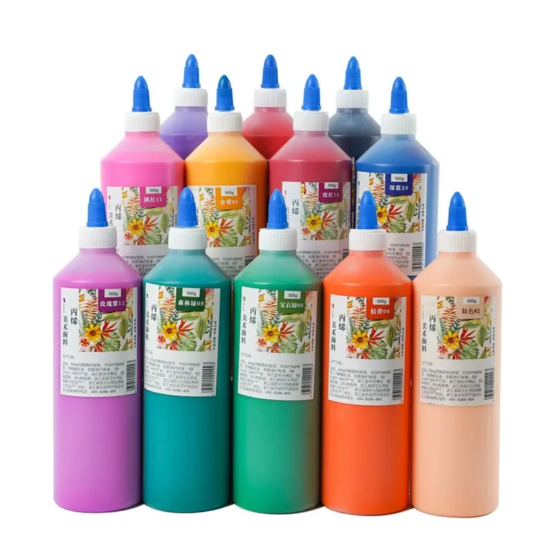 Akrilik boya, zemin durak, emaye alçı, özel pigment toz pigment toptan 500ml büyük şişe