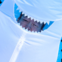 Costume de fête, mascotte de requin gonflable avec ventilateur rechargeable, unisexe, adapté pour Halloween, Pâques et carnavals.