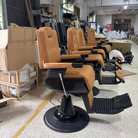Chaise de salon de coiffure orange, moderne, inclinable, pivotante, robuste, pour coiffeur, vente chaude