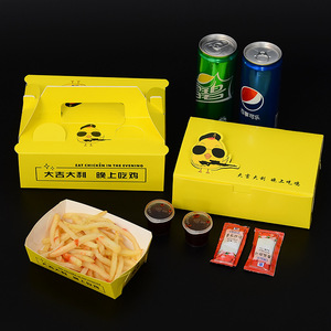 Boîte à lunch jetable en papier couché blanc, pliable, de qualité alimentaire, résistante à la graisse, pour poulet à emporter et salades - Product Image 5