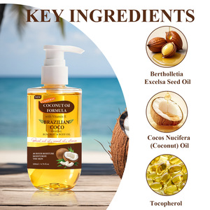 Huile corporelle nourrissante YURHERSU à la formule d'huile de coco 200ml, parfum doux aux herbes, pour le soin de la peau - Product Image 2