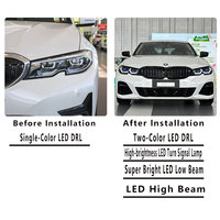 Kit de remplacement de phares LED avec feux de jour bicolores et projecteur laser, pour BMW Série 3 G20 2019-2022