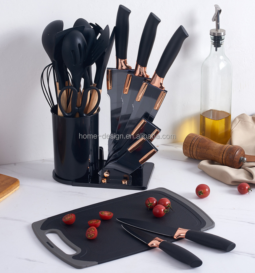 19pcs Silicone Non-Stick Kitchen Utensil Set with Handle Including Spatula and Spoon Essential Cooking Tools for Knife Sets · image 2