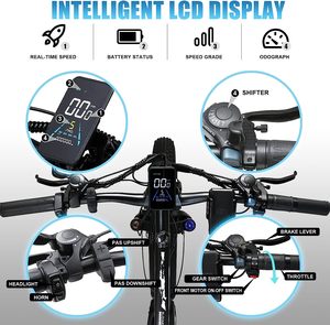 Bicicleta de Montaña para Adultos con Motor Doble sin Escobillas AWD, Neumáticos Gruesos de 26'', Batería de Litio de 48V 23AH, 21 Velocidades - Product Image 3