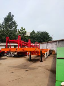 Semirremolque de Plataforma Plana de 3 Ejes para Transporte de Contenedores de Acero de 20 y 40 Pies, 1001-2000 kg, Semirremolque de Plataforma Plana Shandong - Product Image 2
