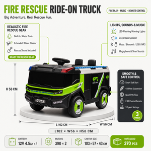 <span class=keywords><strong>Camion</strong></span> <span class=keywords><strong>de</strong></span> pompiers électrique pour enfants <span class=keywords><strong>12V</strong></span> 4.5AH, double siège, rechargeable, avec télécommande sans fil, grande voiture jouet à conduire pour enfants - Product Image 3