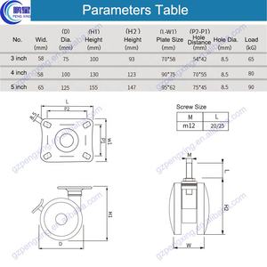 Roulettes roulettes Médicale Fabricant 100mm TPR roue Plaque Filetée Pivotant Médical roulettes Avec Frein pour poudre <span class=keywords><strong>lit</strong></span> d'hôpital - Product Image 6