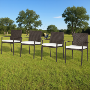 Silla de ratán para exteriores con cojín de poliéster, estructura de aluminio, muebles de jardín para camping, pesca y uso en oficina. - Product Image 2