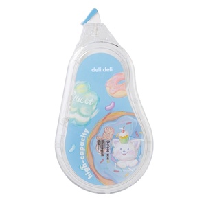 Deli VR128 Ruban correcteur bleu, lot économique, lisse et résistant aux chutes, pour étudiants, élimination des erreurs, exclusif, le meilleur - Product Image 1