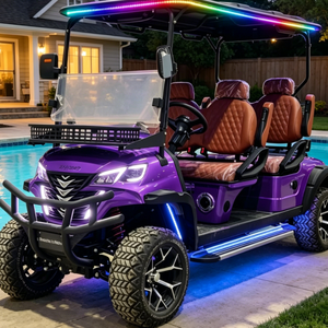 Voiturette de golf électrique 48V de bonne qualité, 4 places, alimentée au lithium, couleur et logo personnalisables pour les terrains de golf et les complexes hôteliers - Product Image 1