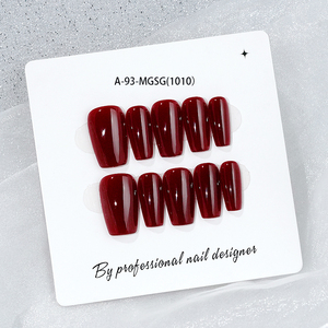 Bán buôn Acrylic giả Nail UV Gel hoàn thành Móng Tay Giả tái sử dụng Handmade Báo Chí trên móng tay - Product Image 3