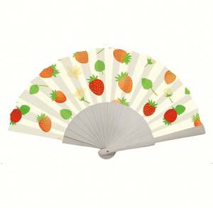 Éventail en papier personnalisé avec logo imprimé, pliable, en bois, artisanat, décoration intérieure, motif traditionnel de fleurs blanches peintes, 101 pièces - Product Image 5