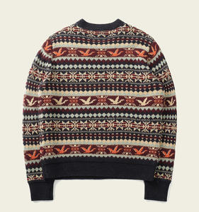 Jersey de Punto de Lana Suelto para Hombre, Retro Nórdico Británico, Otoño Invierno, con Cuello Elevado, Patrón de Letras Bordadas y Logotipo Frontal - Product Image 6