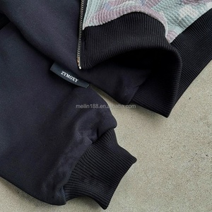 Sweat à capuche pour homme en coton 100% camouflage, coupe ample, tricot gaufré, double couche, design lourd, fabrication sur mesure - Product Image 3