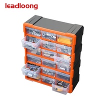 LEADLOONG Organisateur de boîtes à outils en plastique à 18 grilles pour le stockage de petites pièces dans le salon, le garage et les outils.