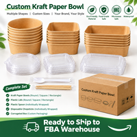 Bols en papier kraft compostables et biodégradables en gros, bols jetables pour servir les aliments, pour les restaurants à emporter