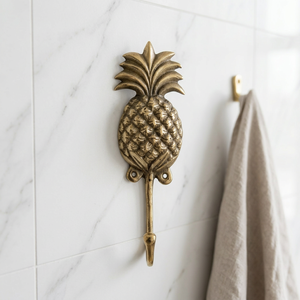 Porte-manteau mural en laiton en forme d'ananas, multifonctionnel, flexible, style vintage, en métal, pour manteaux, vêtements et serviettes - Product Image 2