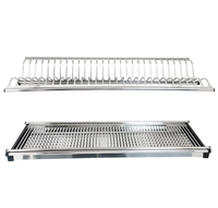 Support mural double pour égouttoir d'armoire en acier inoxydable Panier de rangement pour vaisselle pour quincaillerie de cuisine
