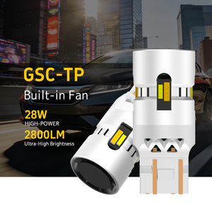 Luz LED Profesional 7443 7444na con Función de Cambio de Color, 28W, Ventilador, Doble Color Blanco Ámbar, Luz Diurna DRL, Direccional Intermitente - Product Image 1