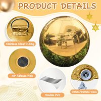 Boule miroir gonflable dorée pour événements festifs, affichage publicitaire, gonflables, en stock aux États-Unis, livraison rapide