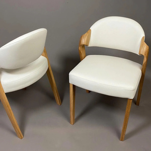 Modern Upholstered Leather <b>Dining</b> <b>Chair</b> with Solid Walnut Legs for Hotel Restaurant Furniture Vietnam Manufacturer - Product Image 5