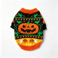 Fabricant de pulls brodés en polyester pour animaux de compagnie, vêtements tricotés pour chats et chiens pour Halloween et Noël avec service de conception OEM