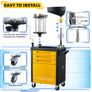 Suministro de fábrica Escurridor de aceite operado por aire Combinación de cajones rodantes Carro Cofre de herramientas - Product Image 3