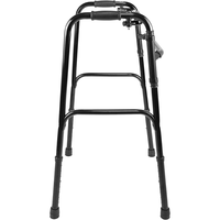 Andador para Adultos PEPE Sin Ruedas (Negro) de Aluminio con Agarres Acolchados, Altura Ajustable y Plegable, para Personas Mayores, 2.5 kg, P10012