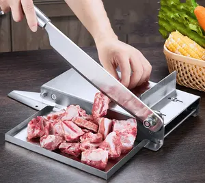 Household Bone Chopping Slicer Stainless Steel Pork Ribs Meat Bone Hand Cutting Machine