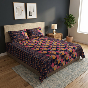 Rangbirangi Bedding Set Floral Discharge Print <b>Quilt</b> Cover Set Red <b>Bedspread</b> Pillow Covers for Bedroom Home Use - Product Image 2