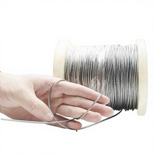 <span class=keywords><strong>Câble</strong></span> de corde à linge ultra-fin en acier inoxydable 304, norme AISI, revêtement plastique, disponible en épaisseurs de 1, 2, 3, 4, 5, 6, 8, 10 mm - Product Image 1