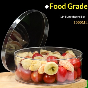 Caja de plástico transparente redonda sin olor de calidad alimentaria, caja redonda grande de 1000ML para ensalada de frutas, galletas, alimentos secos, embalaje de regalo - Product Image 4