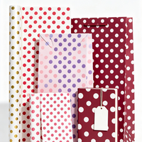 Rouleau de papier d'emballage mat à pois simple de taille personnalisée, motif rétro à pois, pour emballage cadeau, grand MOQ, fourniture pour magasin de détail