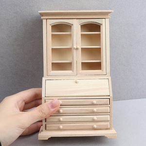 Móveis Miniatura de Madeira para Casa de Bonecas 1:12, Armário de Armazenamento Vintage Estilo Europeu Rústico para Restaurante - Product Image 2