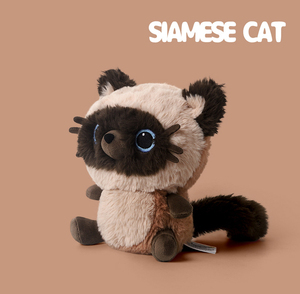 Boule de charbon chat siamois en peluche mignon oreiller de couchage poupée pour filles doux Polyester coton soulagement du Stress cadeau d'anniversaire ODM - Product Image 3