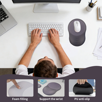 Tapis de souris ergonomique avec repose-poignet en mousse à mémoire de forme souple, design quadrillé, pour bureau et ordinateur portable, directement de l'usine
