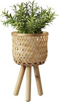 Hot Deal Pot de jardinière tissé en bambou naturel avec support à 3 jambes pour la maison ou le jardin emballé dans un carton