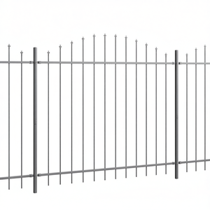 Recinzione da Giardino in Acciaio 66.93 X 64.96 Pollici, Verniciata a Polvere Grigia, Stile Decorativo a Pannelli - Product Image 1